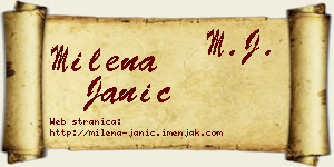 Milena Janić vizit kartica
